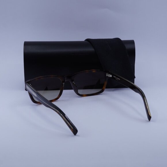 Saint Laurent SL662 002 Rectangle Sunglasses - Havana/Brown - Picture 9 of 11